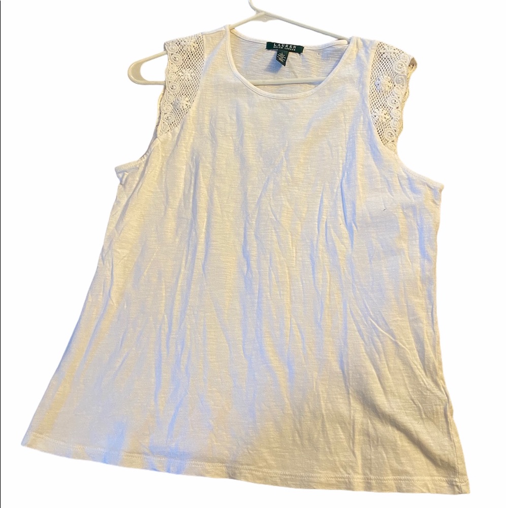 Ralph Lauren white tank top with lace
